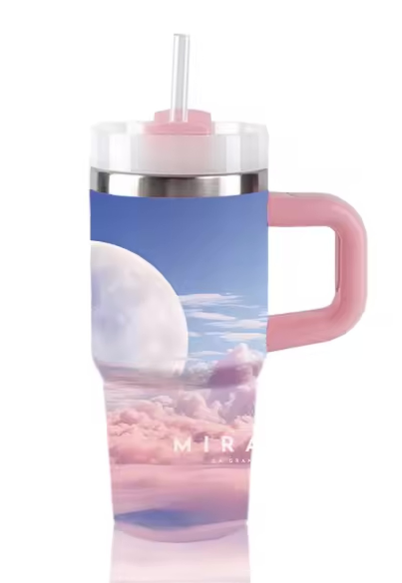 MIRACLES Glass Water Bottle Bamboo Cap