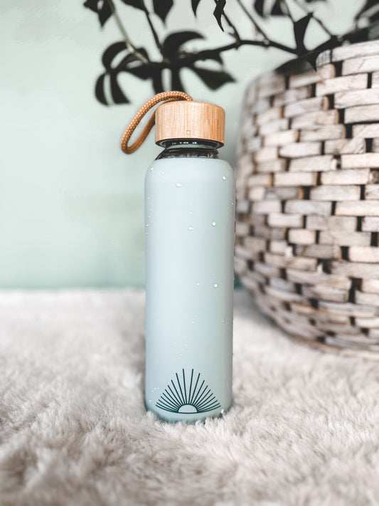 MIRACLES Glass Water Bottle Bamboo Cap